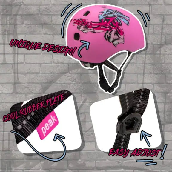 CrazySafety dječja kaciga RAMP - Pink Graffiti S/M - (52/56cm)