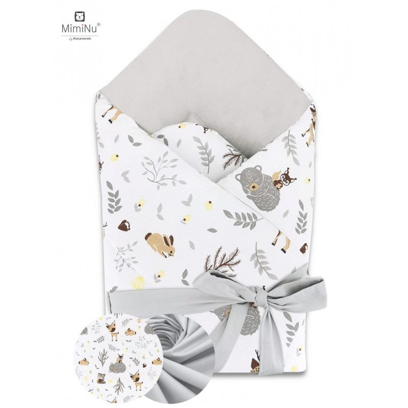 MimiNu jastuk za nošenje novorođenčeta - s mašnom- Forest Grey