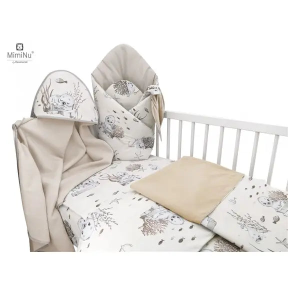 MimiNu Posteljina set 5 elem. Tuljan bež (za krevetić 120x60 cm)