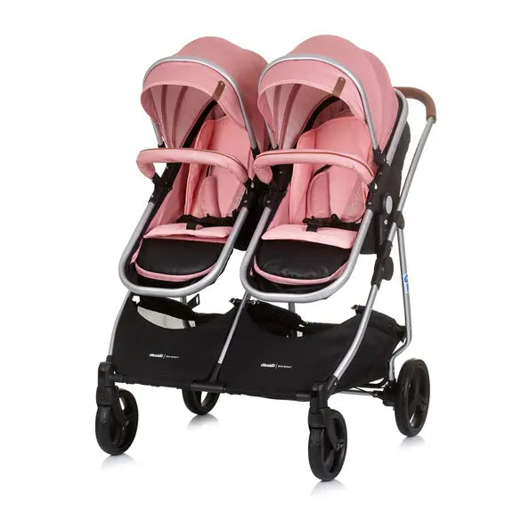 Chipolino dječja kolica za blizance ili dvoje djece Duo Smart Flamingo