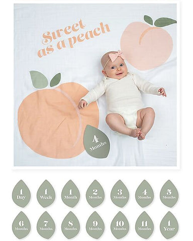 Lulujo baby set za fotografiranje "Sweet as a Peach"