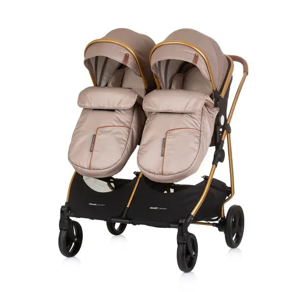 Chipolino dječja kolica za blizance ili dvoje djece Duo Smart - Golden Beige