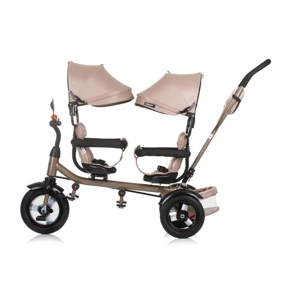 Chipolino tricikl za blizance 2Play - Golden Beige