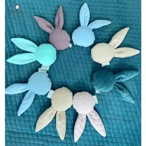 MimiNu tješilica/zvečka Mini Bunny blue