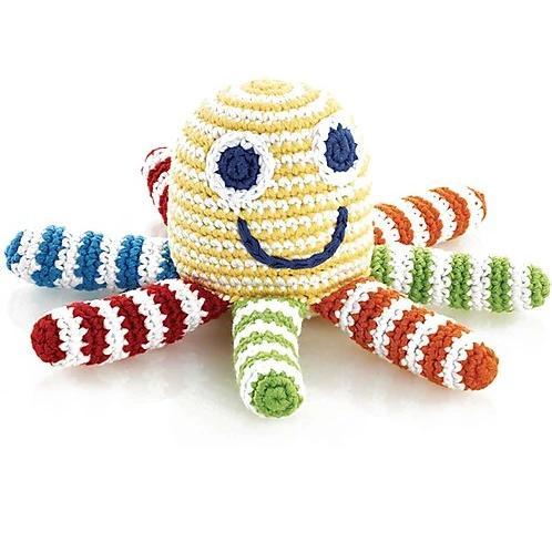 Pebble pletena igračka i zvečka - šarena hobotnica - Sve za bebu