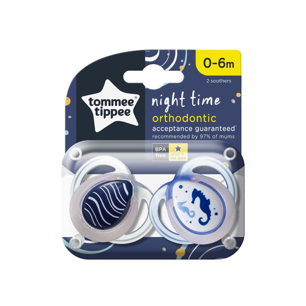 Tommee Tippee CTN duda varalica "NIGHT TIME", 0 - 6 MJESECI, 2 KOM - morski konjić