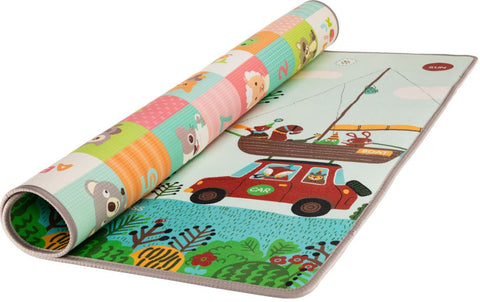 Zopa dvostrana podloga od pjene Play Maxi 200x180 - putovanje/životinje
